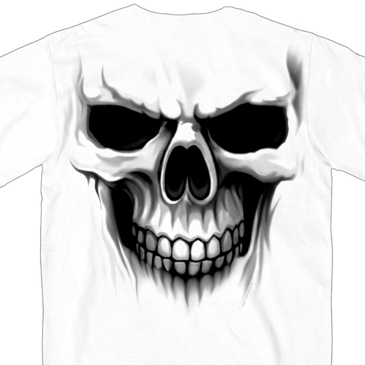 Hot Leathers GMD1080 Men's 'Ghost' Skull Double Sided White