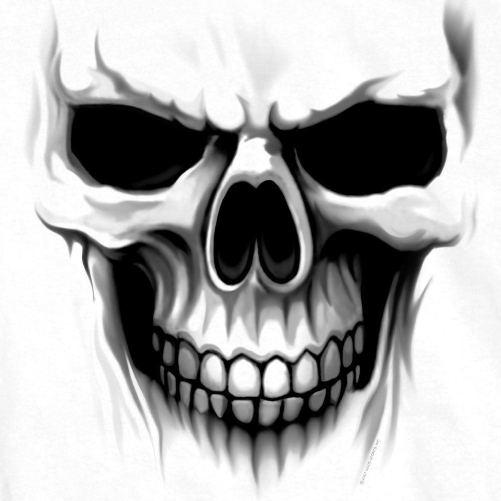 Hot Leathers GMD1080 Men's 'Ghost' Skull Double Sided White Printed T-Shirt