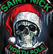 Hot Leathers GMD1329 Men's Saint Nick Skull Christmas Black T-Shirt