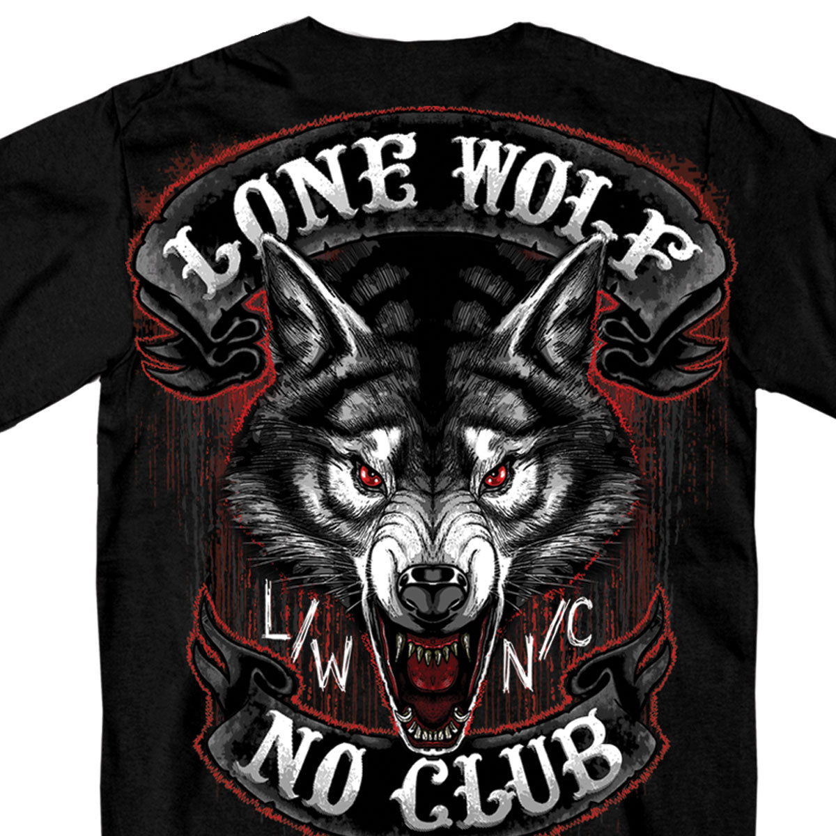 Hot Leathers GMD1343 'Jumbo Lone Wolf, No Club' Black Men's Black