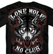 Hot Leathers GMD1343 'Jumbo Lone Wolf, No Club' Black Men's Black T-Shirt