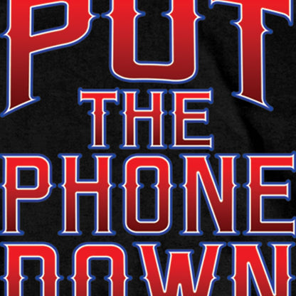 Hot Leathers GMD1346 'Put Down The Phone' Mens Black T-Shirt