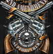 Hot Leathers GMD1385 Mens '2nd Amendment Crossed Pistols' Short Sleeve Black T-Shirt
