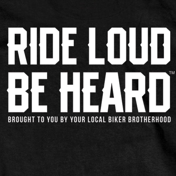 Hot Leathers GMD1399 Mens 'Ride Loud Be Heard' Short Sleeve Black T-Shirt