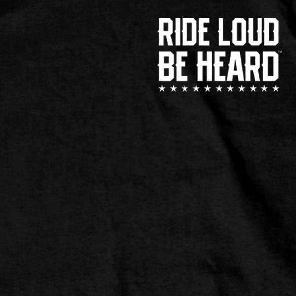 Hot Leathers GMD1399 Mens 'Ride Loud Be Heard' Short Sleeve Black T-Shirt