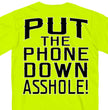 Hot Leathers GMD1435 Men's 'Put the Phone Down A**H***' Safety Green T-Shirt