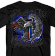 Hot Leathers GMD1451 Men's 'Brotherhood of First Responders Eagle' Black T-Shirt