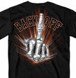 Hot Leathers GMD1453 Men's Back Off Bone Finger Black T-Shirt