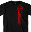 Hot Leathers GMD1468 Men's Red Warrior Skull Flag Black T-Shirt