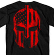 Hot Leathers GMD1468 Men's Red Warrior Skull Flag Black T-Shirt