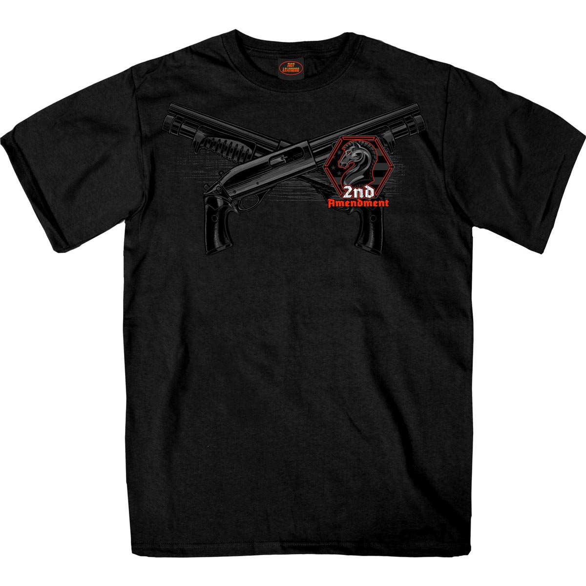 Hot Leathers GMD1520 Men's Black The Best Defense 2nd Amendment Short Sleeve T-Shirt