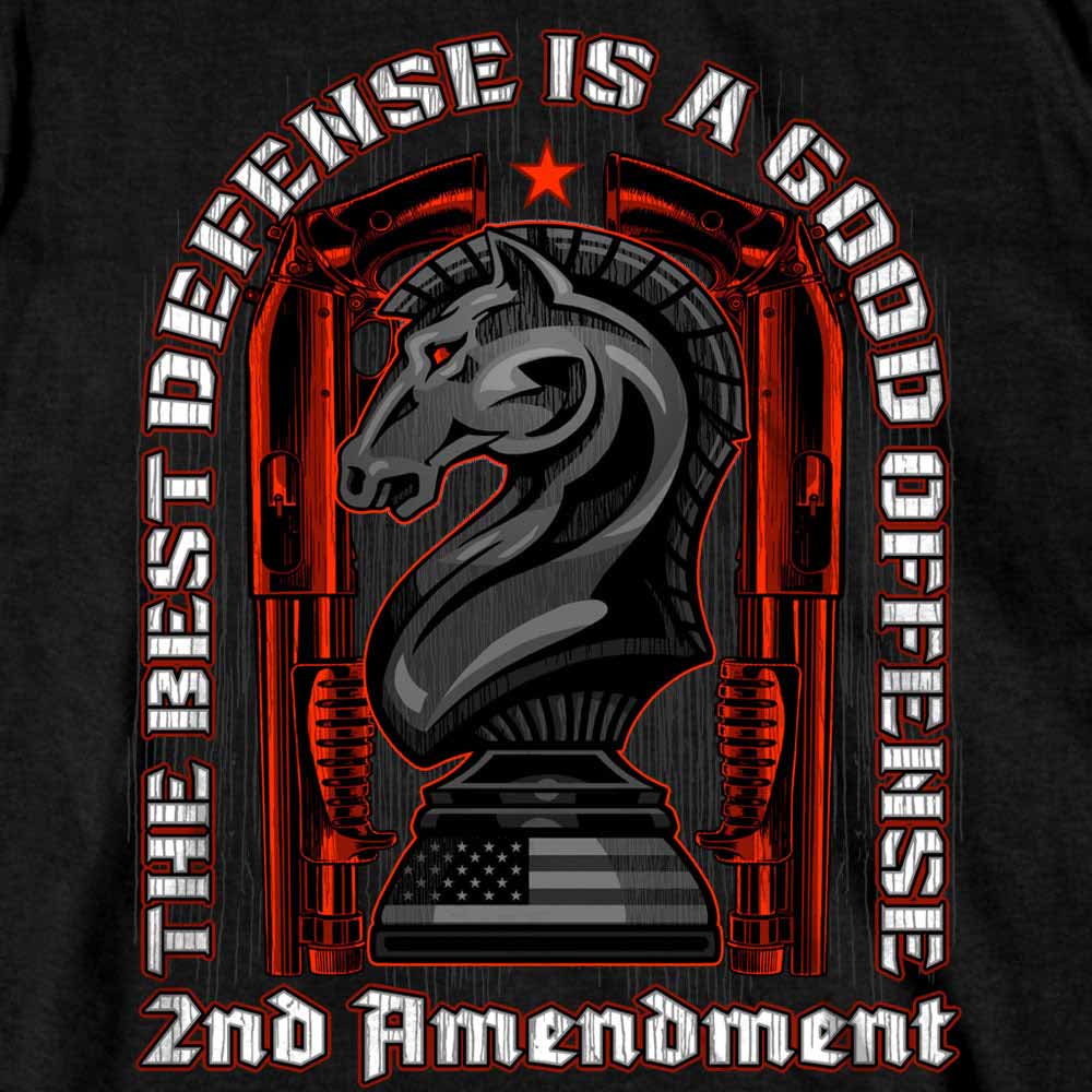 Hot Leathers GMD1520 Men's Black The Best Defense 2nd Amendment Short Sleeve T-Shirt