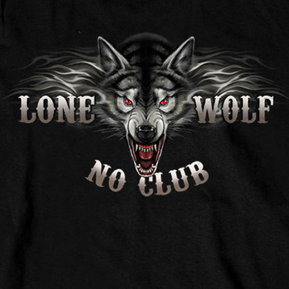 Hot Leathers GMD2007 Men's 'Lone Wolf No Club' Biker Long Sleeve Shirt