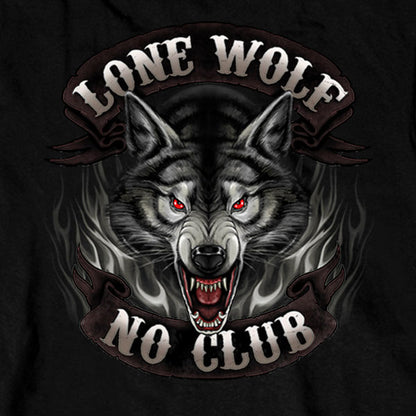 Hot Leathers GMD2007 Men's 'Lone Wolf No Club' Biker Long Sleeve Shirt