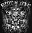 Hot Leathers GMD5015 Men's Black Ride or Die Skull Sleeveless Denim Button Shirt