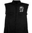 Hot Leathers GMD5076 Mens Assassin Sleeveless Black Denim Shirt