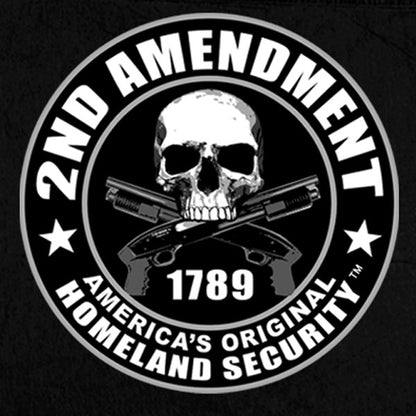 Hot Leathers GMD5200 Men's '2nd Amendment America's Original Homeland Security' Sleeveless Black Denim Shirt