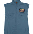 Hot Leathers GMD5407 Mens 'Remembrance' Sleeveless Blue Denim Shirt