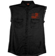Hot Leathers GMD5430 Mens Black Flag Bullets Sleeveless Black Denim Shirt