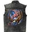 Hot Leathers GMD5472 Men's Hoop Eagle Dyed Sleeveless Denim Shirt