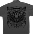 Hot Leathers GMD6113 Men's Charcoal Grey 'Brass Knuckles' Mechanic's Shop Shirt