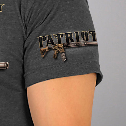 Hot Leathers GMD1004 Men's Heather Gray 'SSLV Patriot Gun' T-Shirt