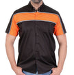 Hot Leathers GMM1004 Men's Classic Mechanic 2-Tone Button Up Work Shirt w/ Reflective Material