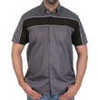 Hot Leathers GMM1005 Men's Classic Mechanic 2-Tone Button Up Work Shirt w/ Reflective Material