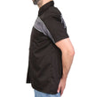 Hot Leathers GMM1006 Men's 2 Tone Stripe Black and Gray Button Up Heavy-Duty Work Shirt for | Classic Mechanic Work Shirt