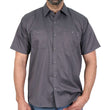 Hot Leathers GMM1010 Men's Mechanic Charcoal Button Up Heavy-Duty Work Shirt for | Classic Mechanic Work Shirt