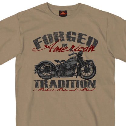 Hot Leathers GMS1183 Men’s ‘Forged in American Tradition’ Khaki  T-Shirt
