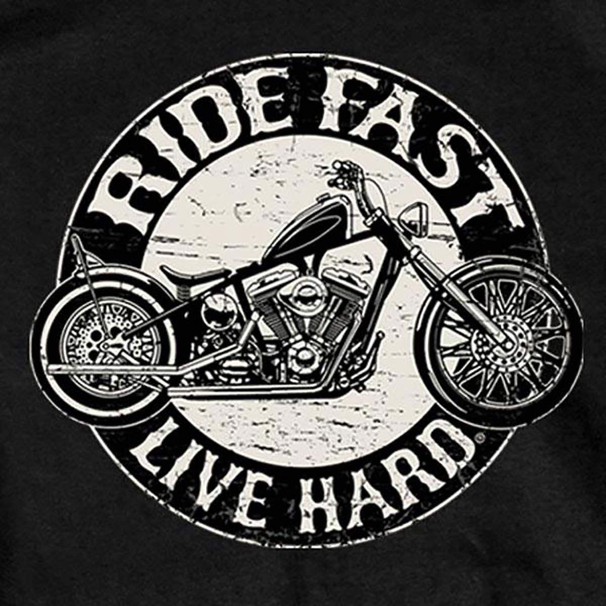 Hot Leathers GMS1246 Men's Black 'Circle Bike - Ride Fast-Live Hard' T-Shirt