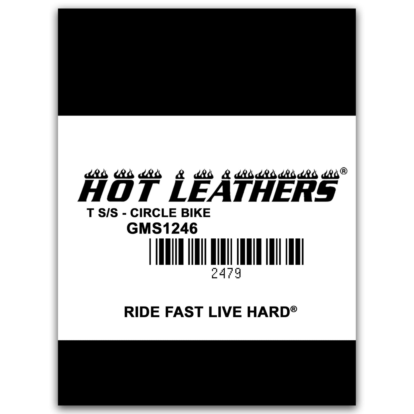 Hot Leathers GMS1246 Men's Black 'Circle Bike - Ride Fast-Live Hard' T-Shirt