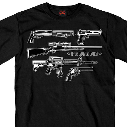 Hot Leathers GMS1409 Men’s ‘Freedom Guns‘ Short Sleeve Black T-Shirt