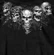 Hot Leathers GMS1423 Men’s ‘Five Skull‘ Short Sleeve Black T-Shirt