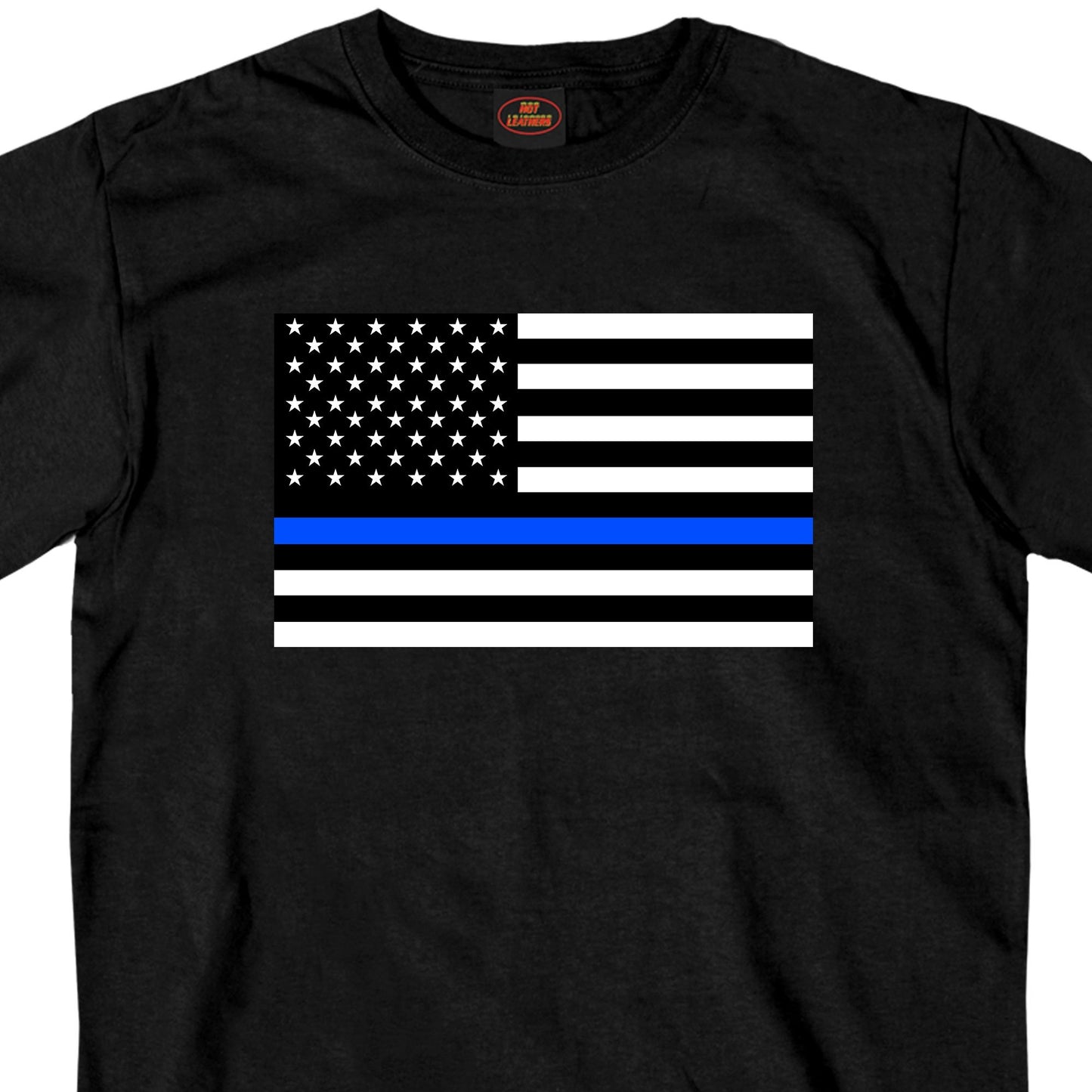 Hot Leathers GMS1445 Mens Thin Blue Line American Flag Black T-Shirt