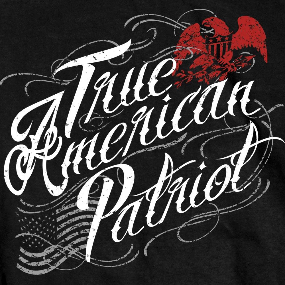 Hot Leathers GMS1454 Mens True American Patriot Black T-Shirt
