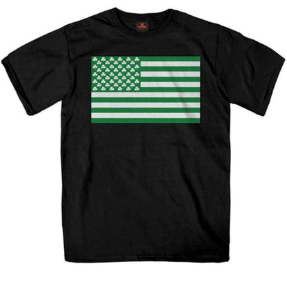 Hot Leathers GMS1461 Men’s Shamrock Flag Black T-Shirt