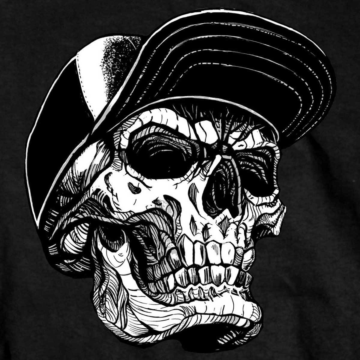Hot Leathers GMS1465 Men's Black 'Snapback Skull' T-Shirt