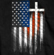 Hot Leathers GMS1466 Men's American Flag Crosses Black T-Shirt