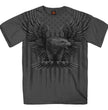 Hot Leathers GMS1524 Men’s Charcoal Short Sleeved Up-Wing Eagle T-Shirt