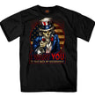 Hot Leathers GMS1527 Men’s Black Short Sleeve Uncle Sam Government T-Shirt