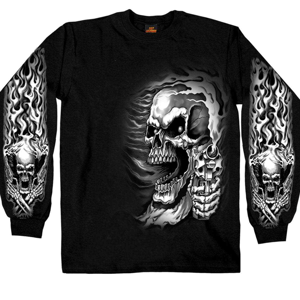Hot Leathers GMS2076 Men’s ‘Assassin’ Long Sleeve Black T-Shirt