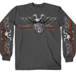 Hot Leathers GMS2295 Men’s ‘Brotherhood Eagle’ Long Sleeve Charcoal Shirt