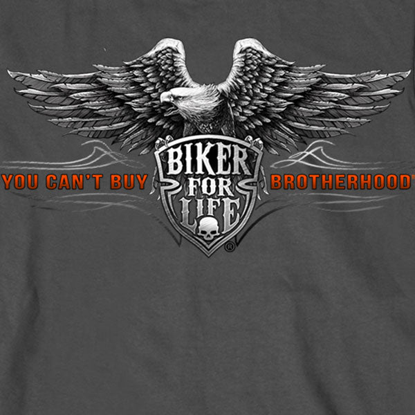 Hot Leathers GMS2295 Men’s ‘Brotherhood Eagle’ Long Sleeve Charcoal Shirt