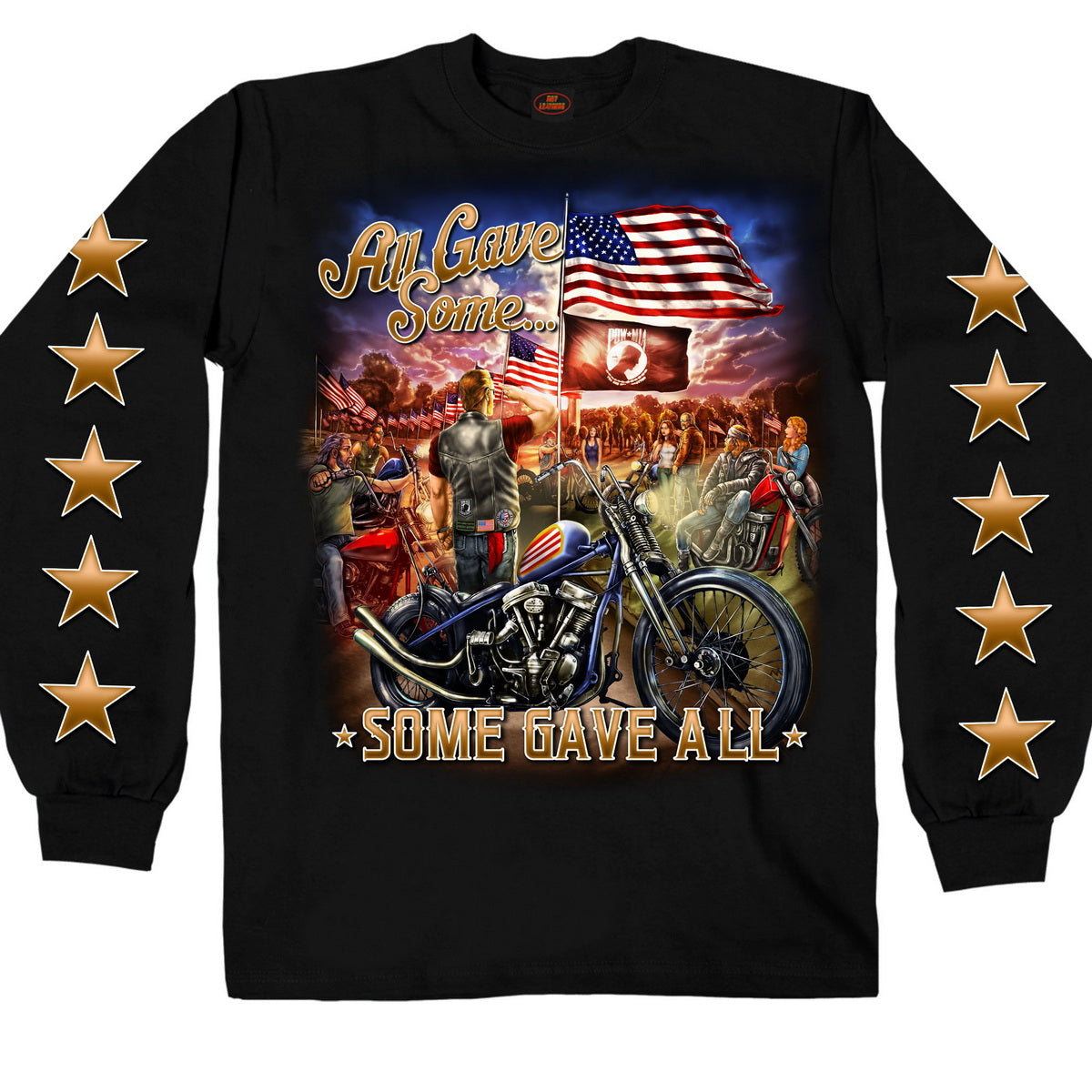 Hot Leathers GMS2407 Men’s ‘Remembrance All Gave Some’ Long Sleeve Black T-Shirt