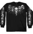 Hot Leathers GMS2423 Men’s ‘Five Skulls’ Long Sleeve Black T-Shirt