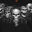 Hot Leathers GMS2423 Men’s ‘Five Skulls’ Long Sleeve Black T-Shirt