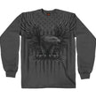 Hot Leathers GMS2524 Men's Charcoal Up-Wing Eagle Long Sleeve T-Shirt