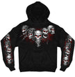 Hot Leathers GMS4539 Black Hoodie Pullover Sweater with Red 5 Skulls Artwork